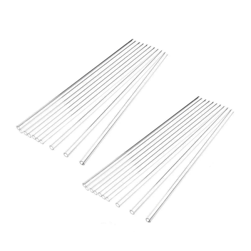 Clear Borosilicate Glass Drinking Straws, 20 Pack
