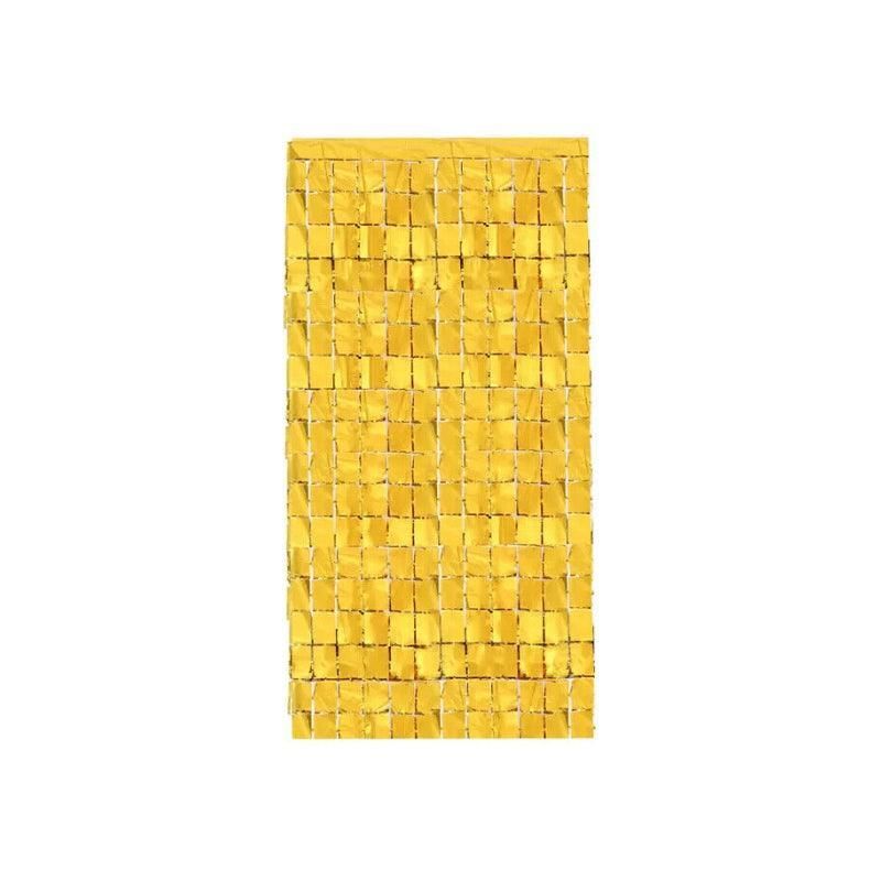 Tinsel Foil Curtain Backdrop, 1 x 2 m, Gold