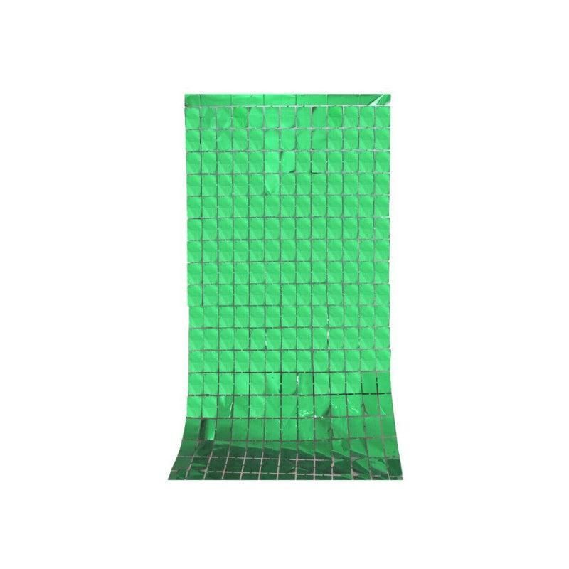 Tinsel Foil Curtain Backdrop, 1 x 2 m, Green