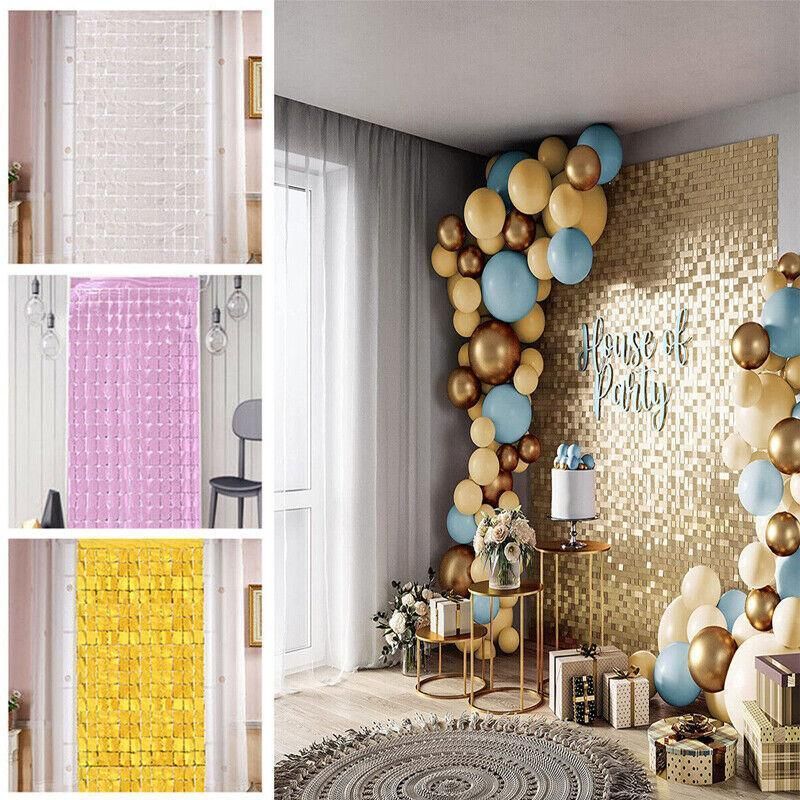 Tinsel Foil Curtain Backdrop, 1 x 2 m