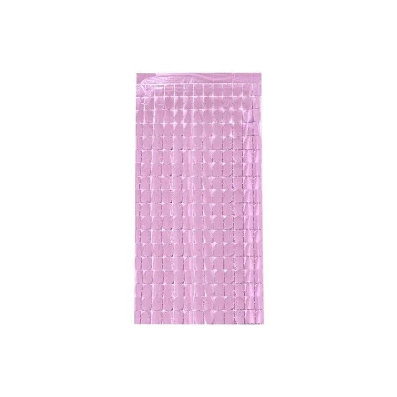 Tinsel Foil Curtain Backdrop, 1 x 2 m, Light Pink