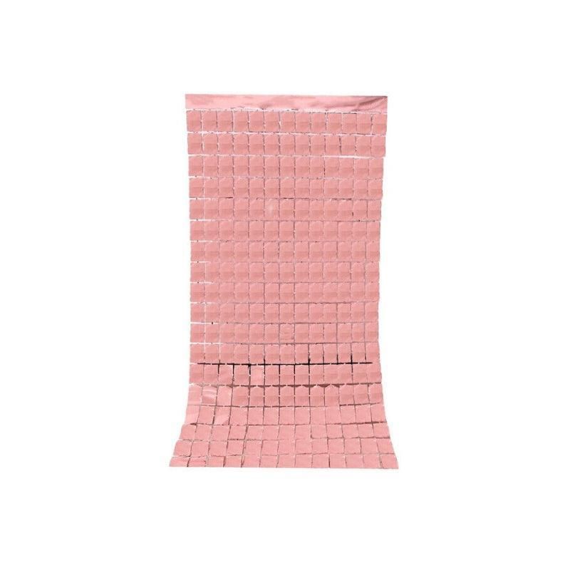 Tinsel Foil Curtain Backdrop, 1 x 2 m, Rose Gold