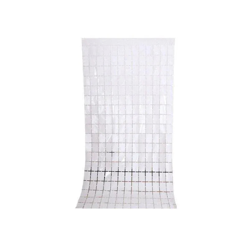 Tinsel Foil Curtain Backdrop, 1 x 2 m, White