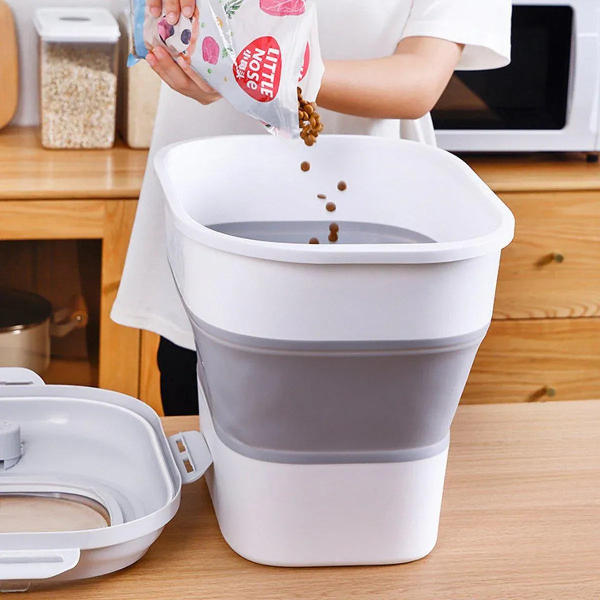 Large Capacity Pet Food Storage Box Foldable Design