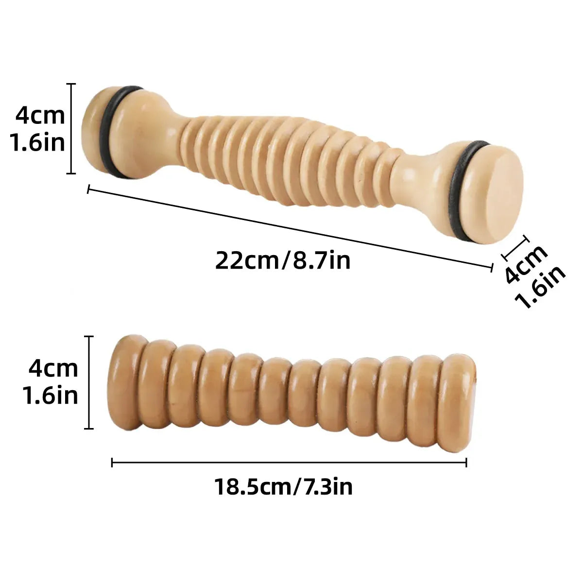 Wooden Massage Roller Stick, 22 x 4 x 4 cm