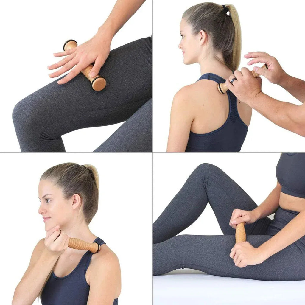 Wooden Massage Roller Stick, 22 x 4 x 4 cm