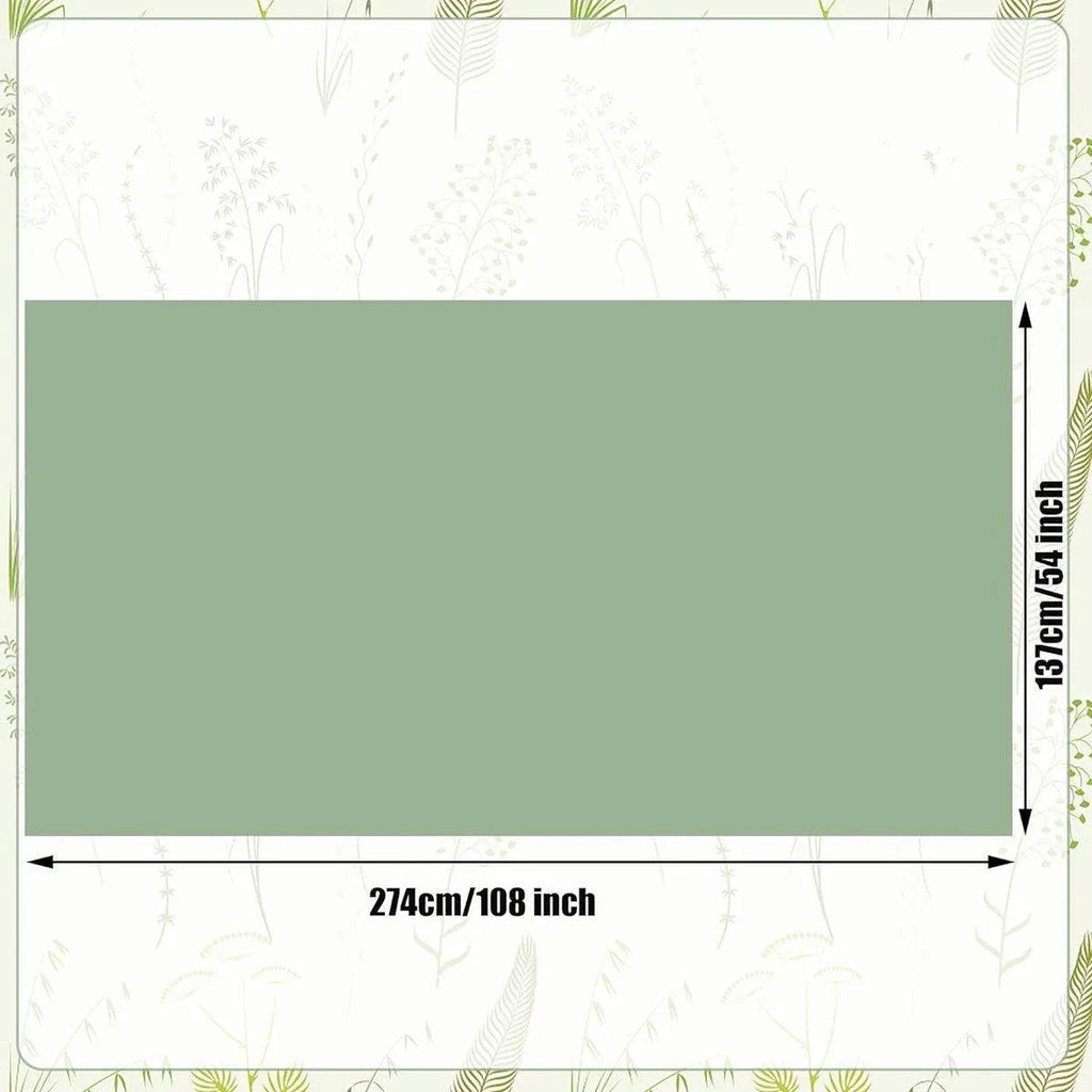 Sage Green PEVA Tablecloths, 274 x 137 cm, 6 Pack