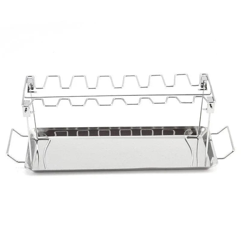 Foldable Stainless Steel Barbecue Grill Rack for Chicken Legs Outdoor
