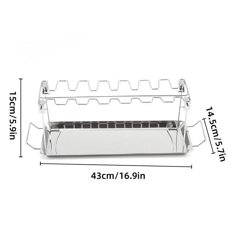 Foldable Stainless Steel Barbecue Grill Rack for Chicken Legs Outdoor