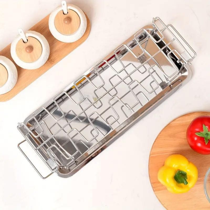 Foldable Stainless Steel Barbecue Grill Rack for Chicken Legs Outdoor