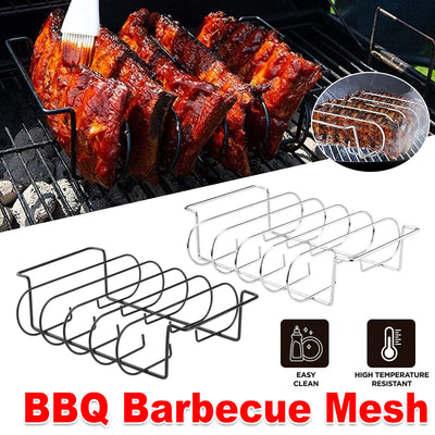 Aimall Stainless Steel Rib Grill Rack, Black