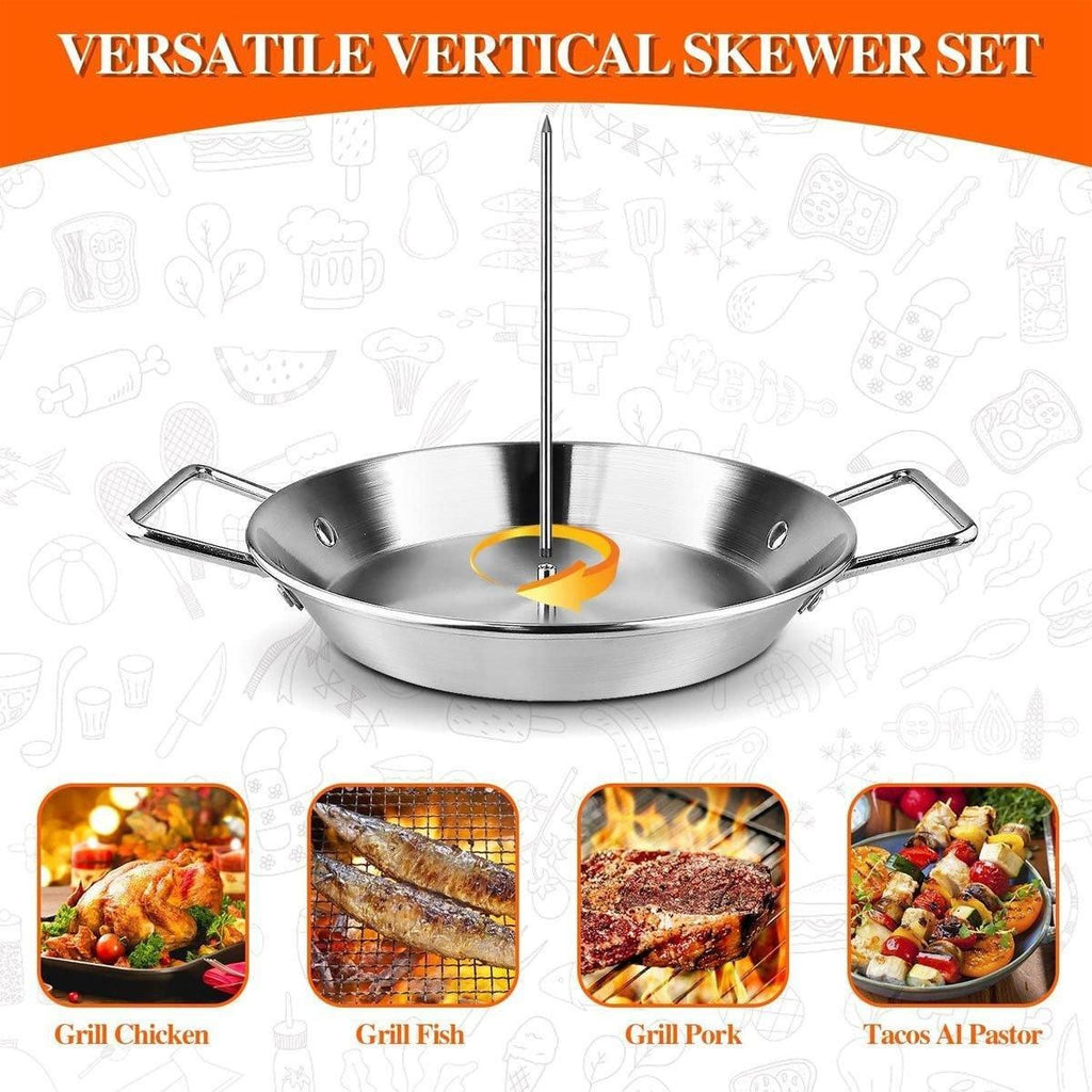 Stainless Steel BBQ Rotisserie Pan Kit Accessories