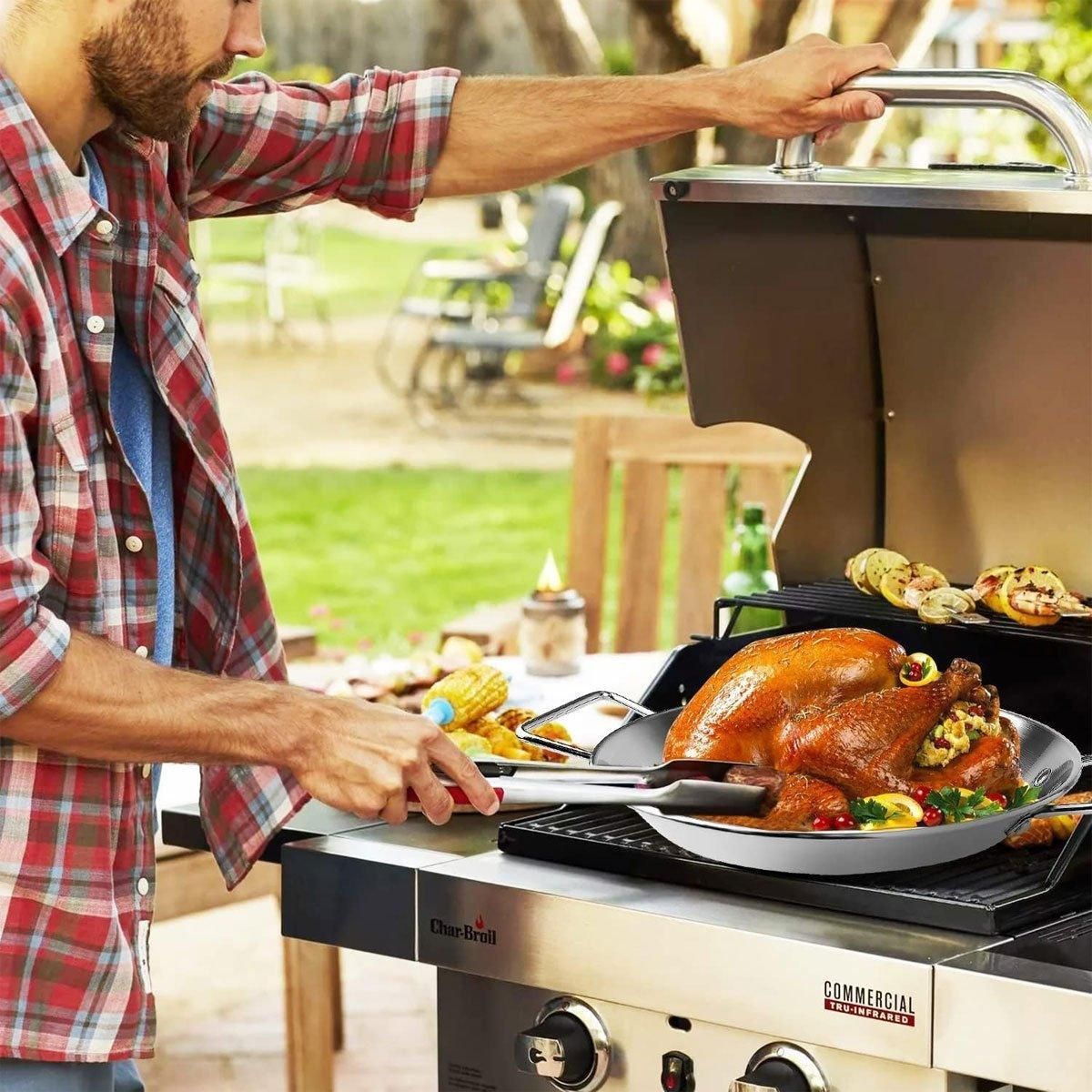 Stainless Steel BBQ Rotisserie Pan Kit Accessories