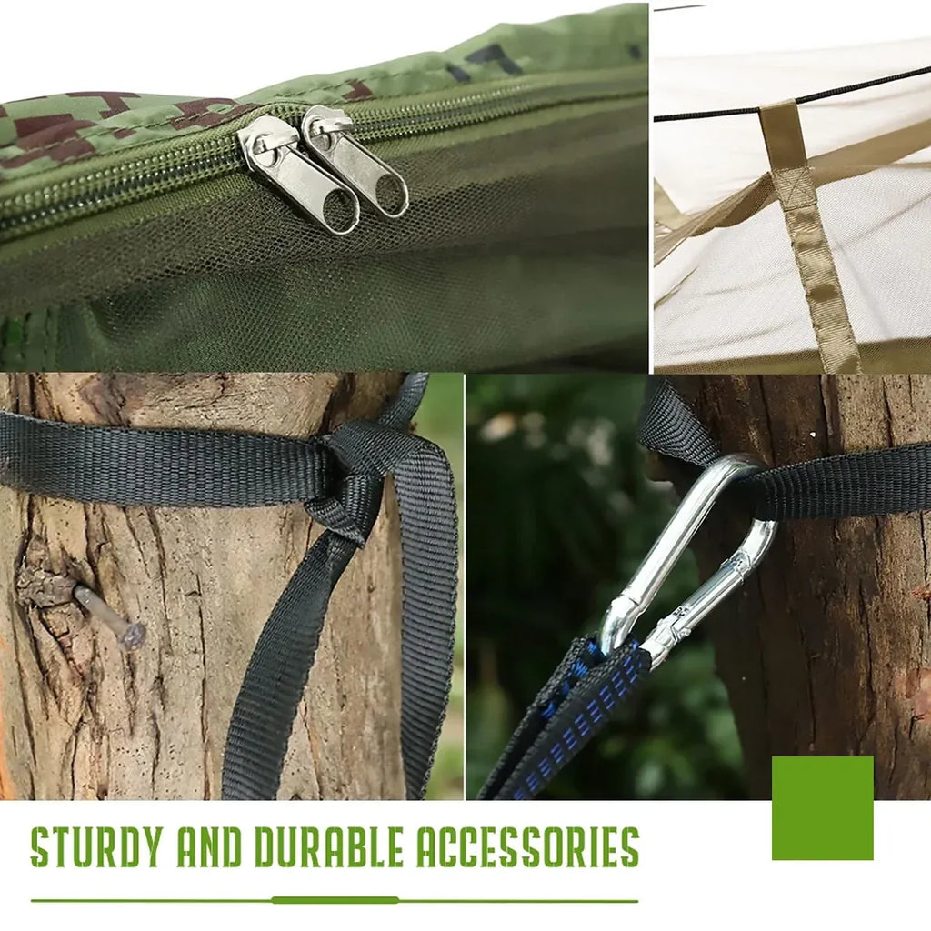 Camping Hammock Tent Set Double Outdoor Hanging Bed With Mosquito Net For Travel