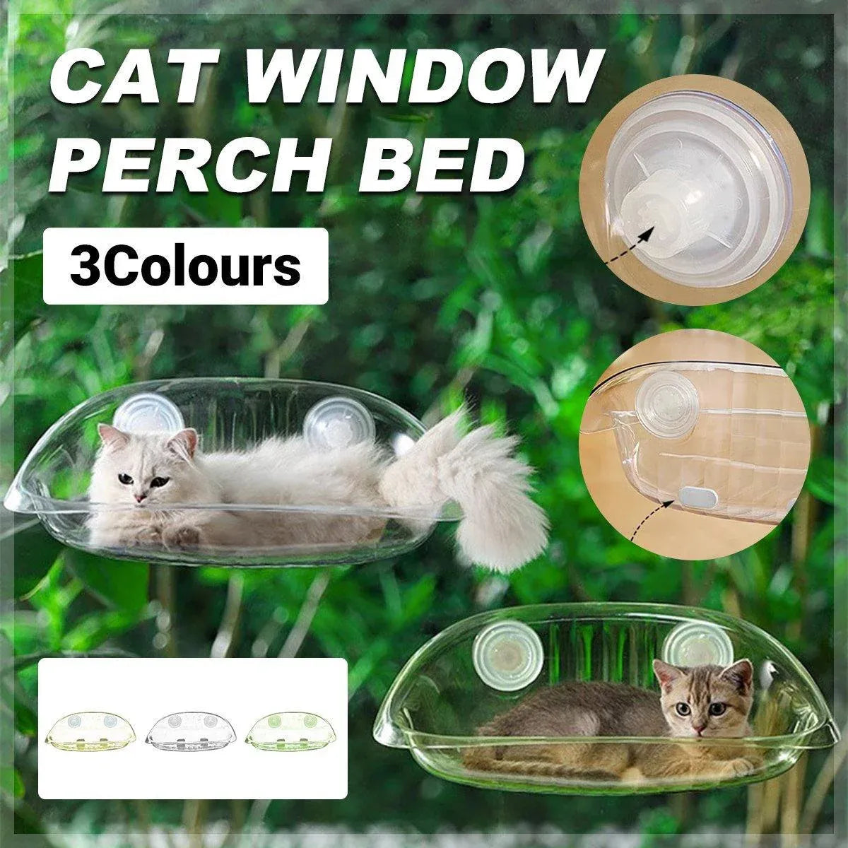 Cat Hammock Bed Glass Hanging Basket Clear Pet Nest Elevated Sleeping