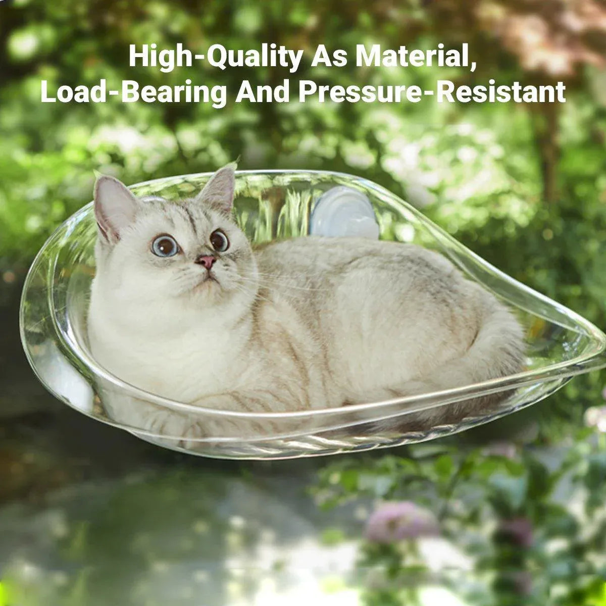 Cat Hammock Bed Glass Hanging Basket Clear Pet Nest Elevated Sleeping