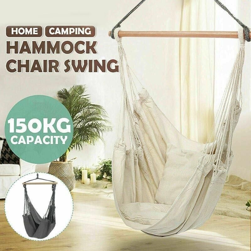 Portable Hanging Hammock Chair Swing Garden Outdoor Camping Soft