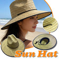 Handmade Braided Wide Brim Summer Straw Jazz Hat Beach Sun