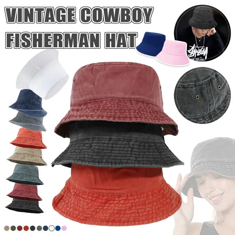 Unisex Men Women Washed Cotton Outdoor Camping Sports Bucket