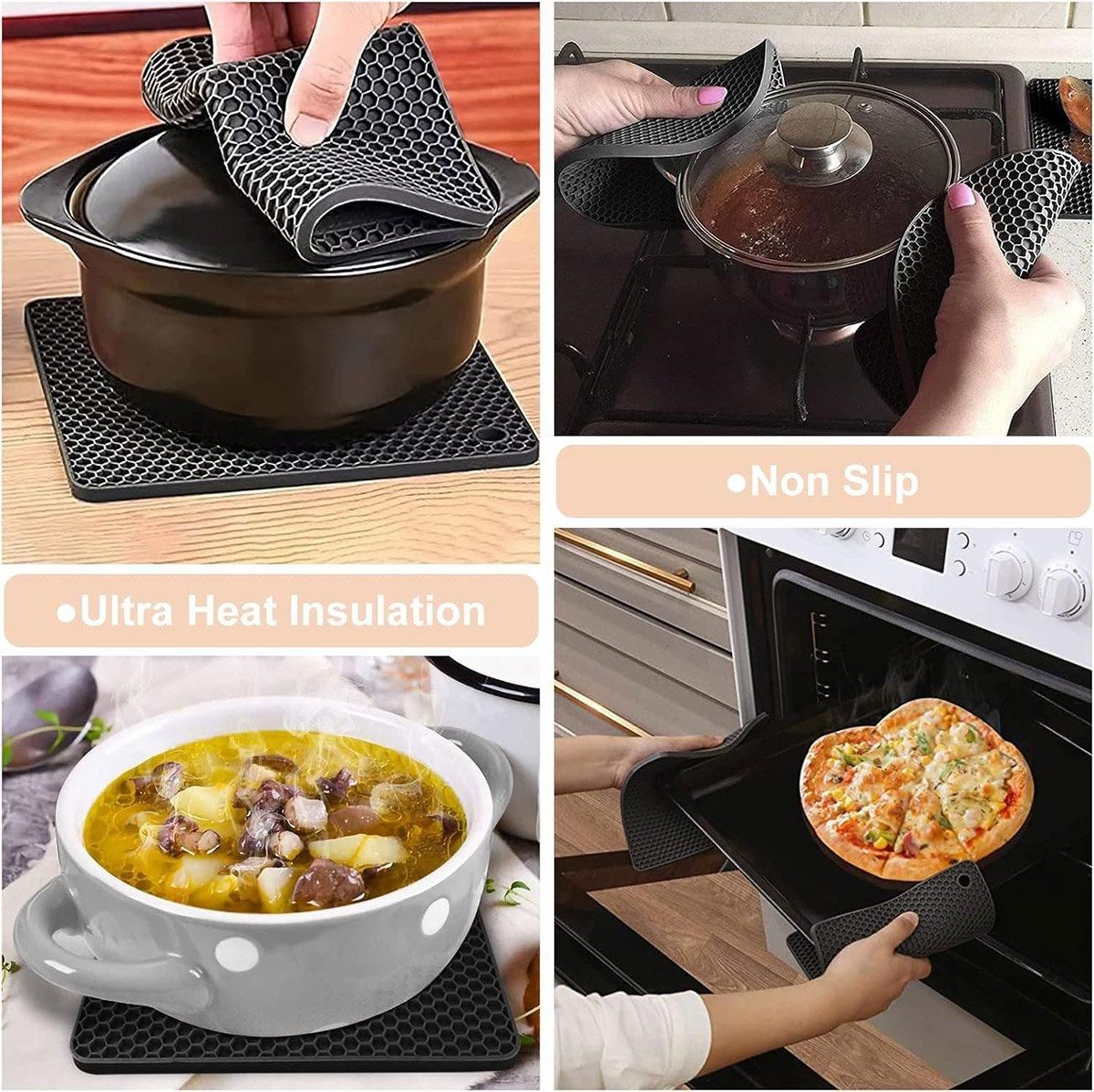 Silicone Honeycomb Heat Resistant Mats, Set of 4