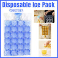 Disposable Self-Sealing Ice Cube Bags with Funnel, 100 Pack