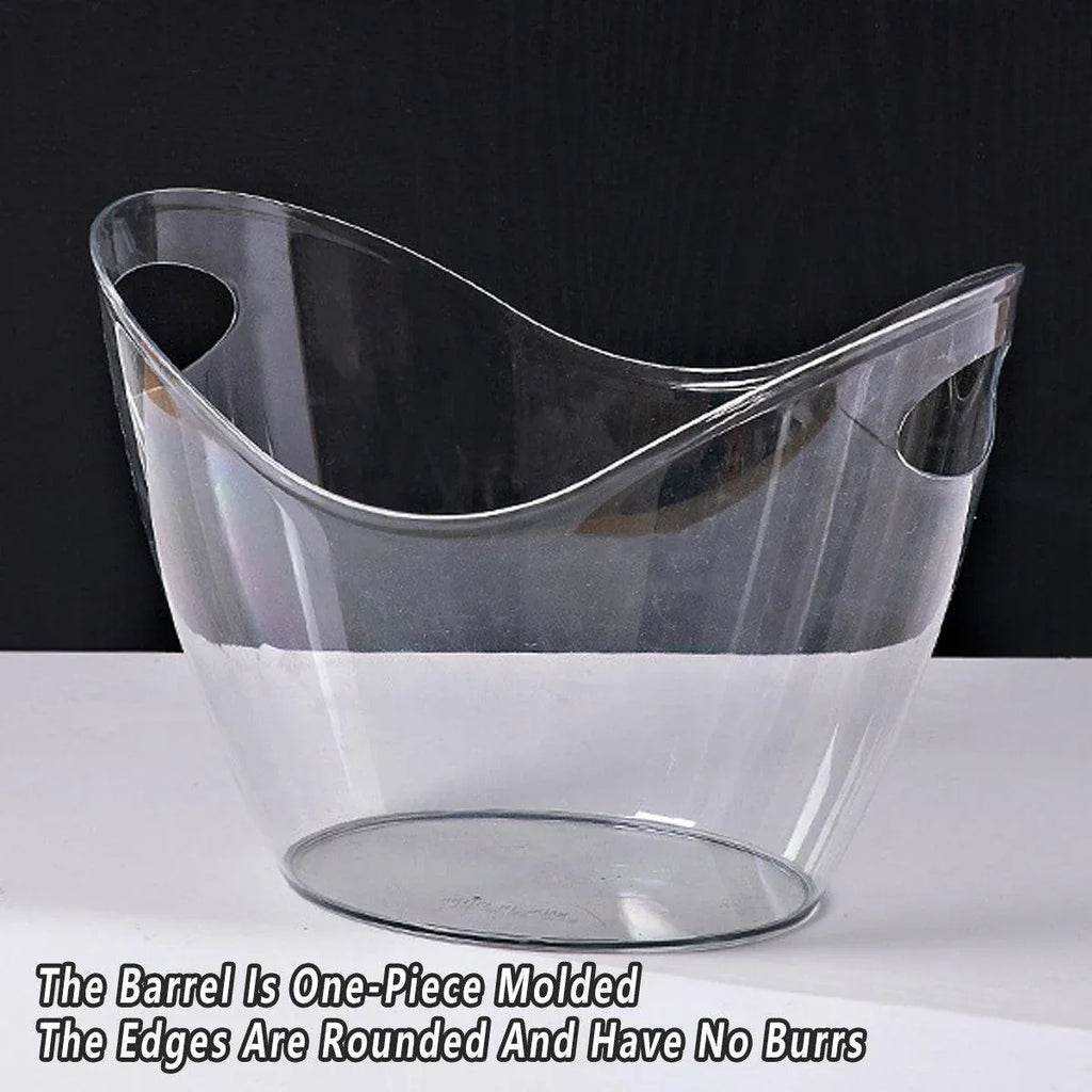 2PCS Transparent 3.5L Ice Bucket Large Capacity Wine Beer Cooler Picnic Basket