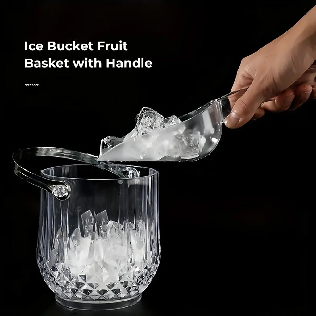 Clear Acrylic Ice Bucket with Tongs, 1.3 Litres