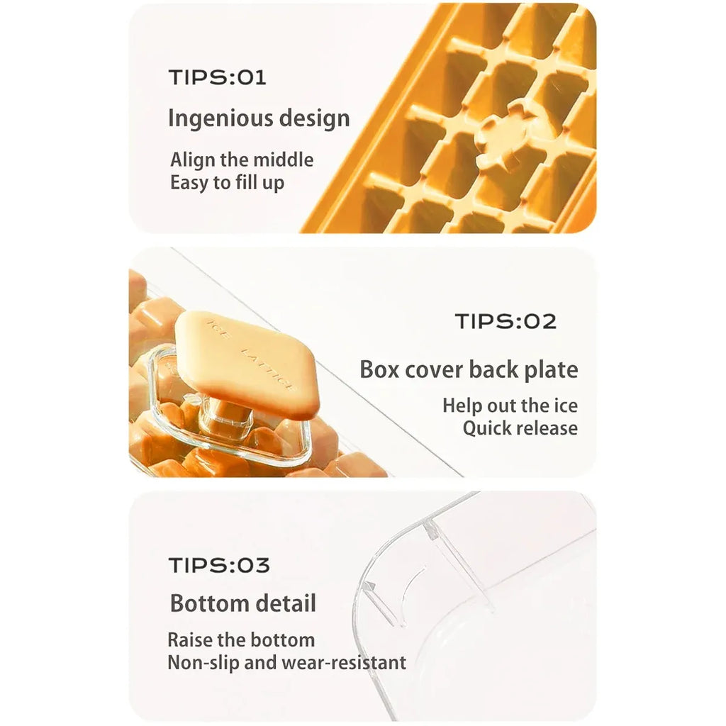 Large Capacity Press Ice Cube Tray Ice Mold for Party Bar Home