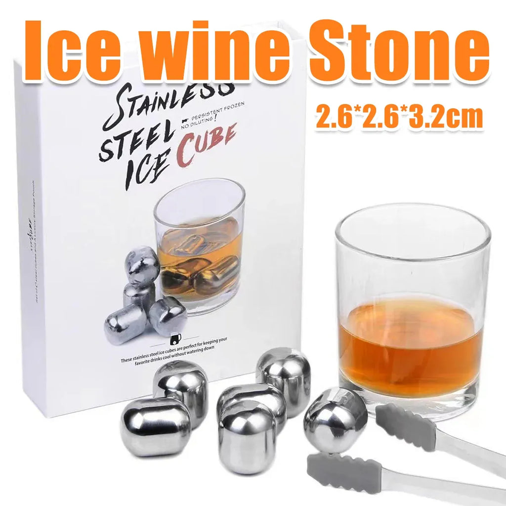 Reusable Metal Drink Chillers with Tongs and Case, 6 Pack