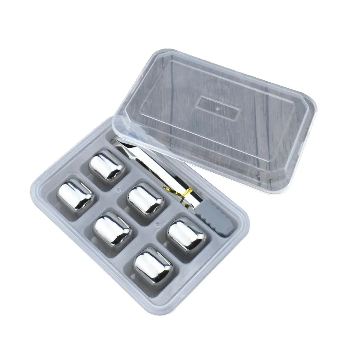 Reusable Metal Drink Chillers with Tongs and Case, 6 Pack
