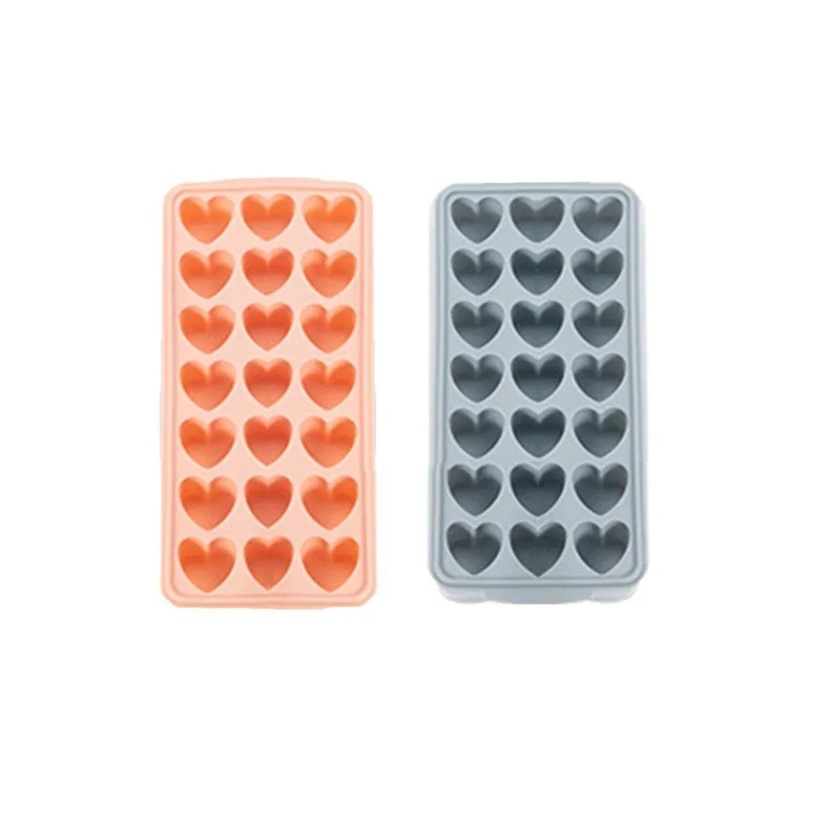 Heart Ice Cube Tray Set, 2 x 21 Cavities