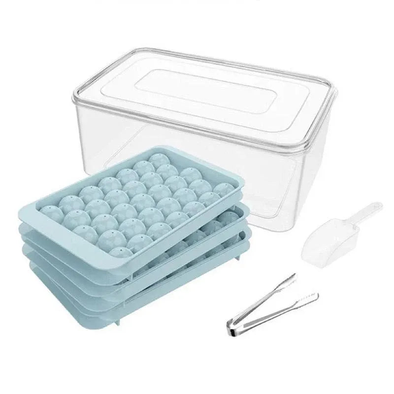 3 Layer Ice Cube Tray Mold Home Ice Compartment Press for Freezer