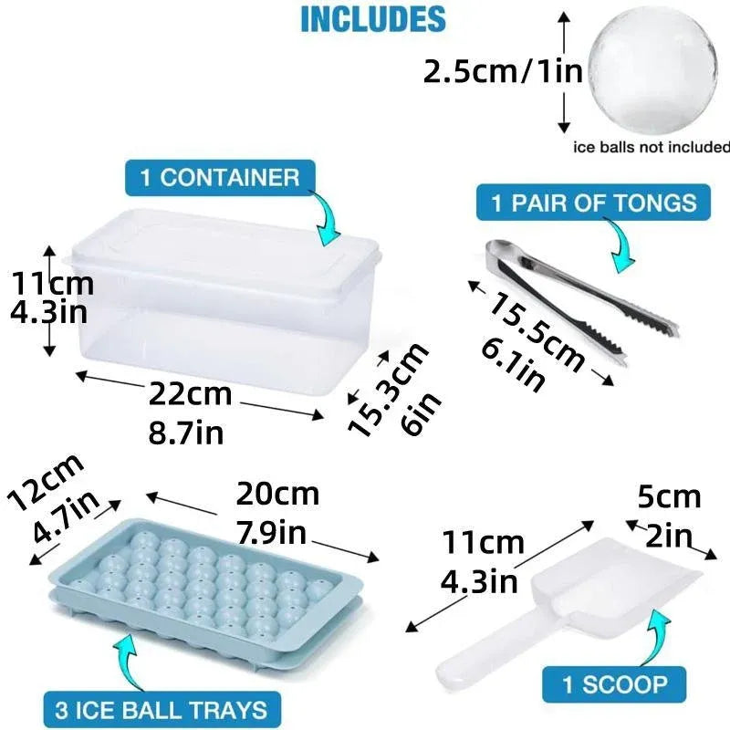3 Layer Ice Cube Tray Mold Home Ice Compartment Press for Freezer