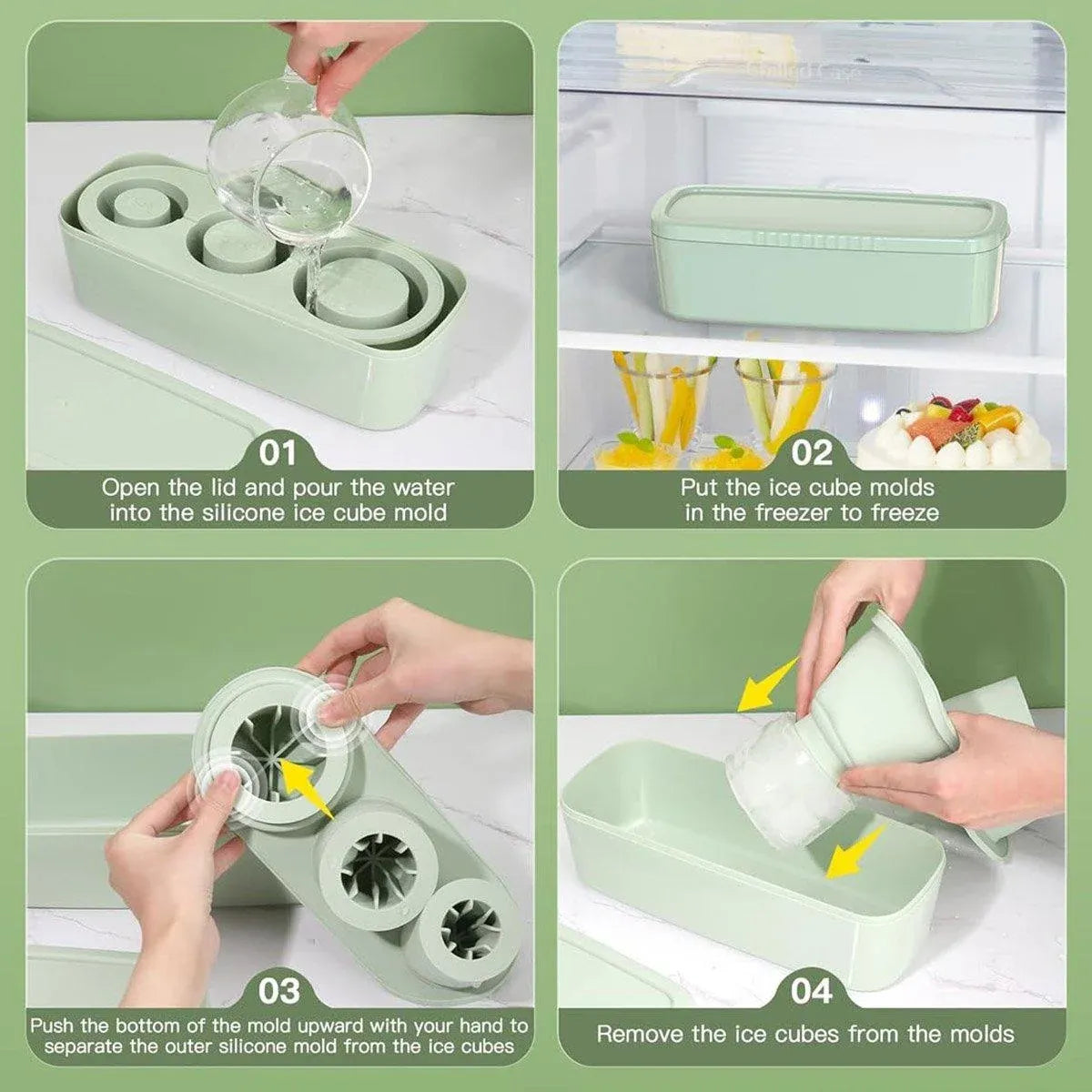 Silicone Ice Cube Tray with Lid for 20, 30 and 40 oz Tumblers