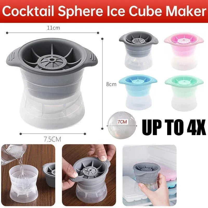 Silicone Ice Sphere Moulds, Grey, 4 Pack