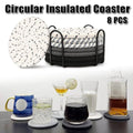 Cotton Rope Coasters with Metal Holder, Set of 8