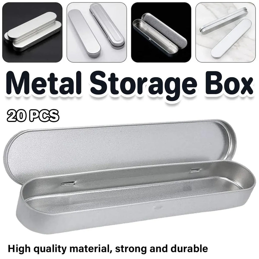 Metal Pencil Tins with Hinged Lid, 20 Pack