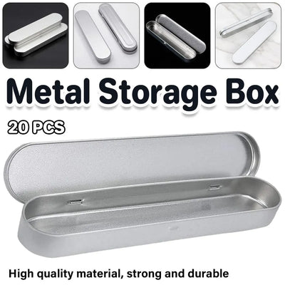 Metal Pencil Tins with Hinged Lid, 20 Pack