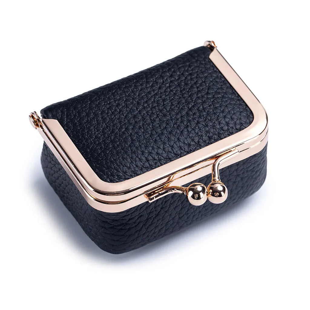 Mini Cowhide Leather Jewellery Pouch, 7.5 x 5.5 x 3.5 cm