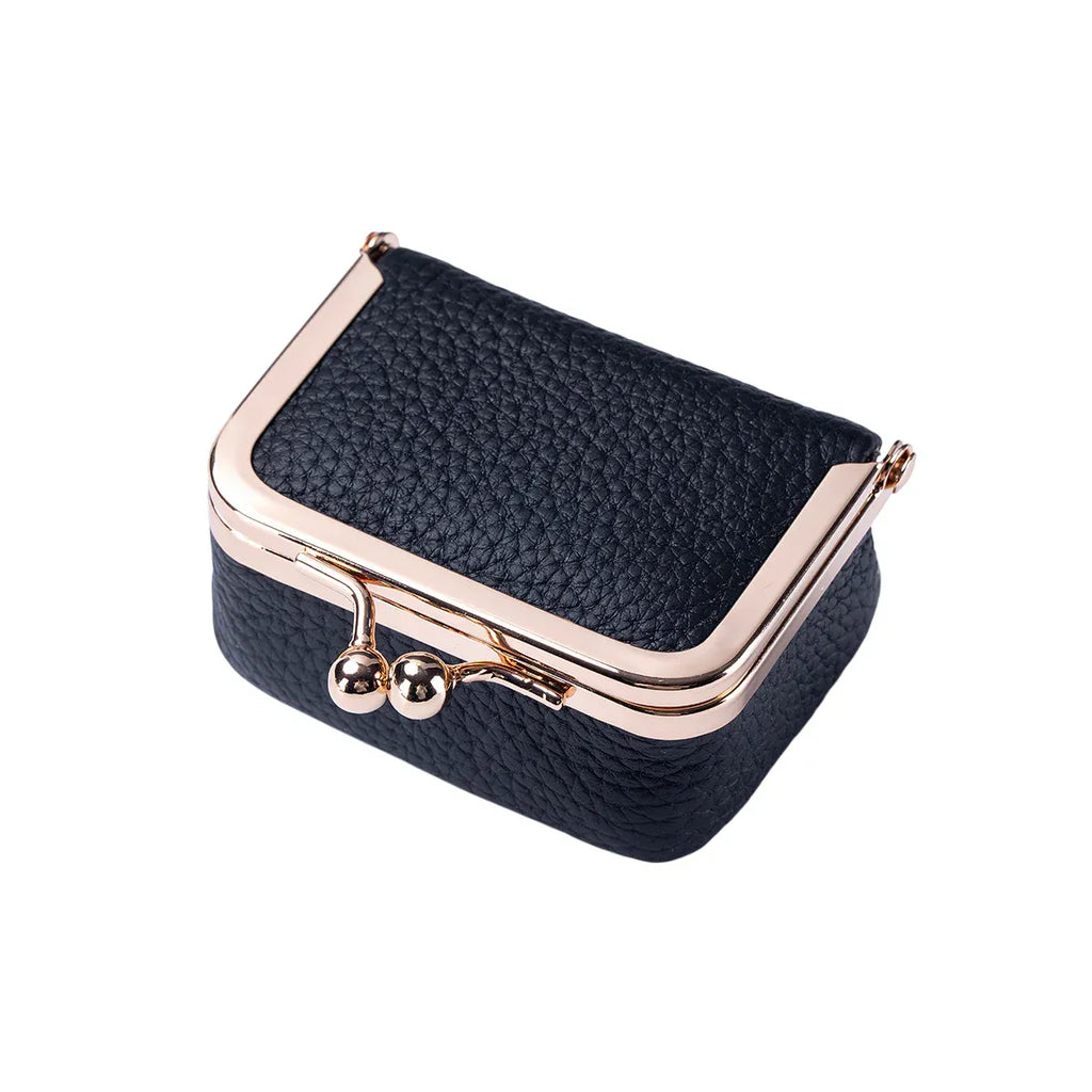 Mini Cowhide Leather Jewellery Pouch, 7.5 x 5.5 x 3.5 cm