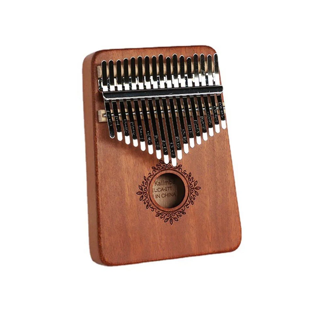 17 Key Mahogany Kalimba Thumb Piano, 16 x 14 cm