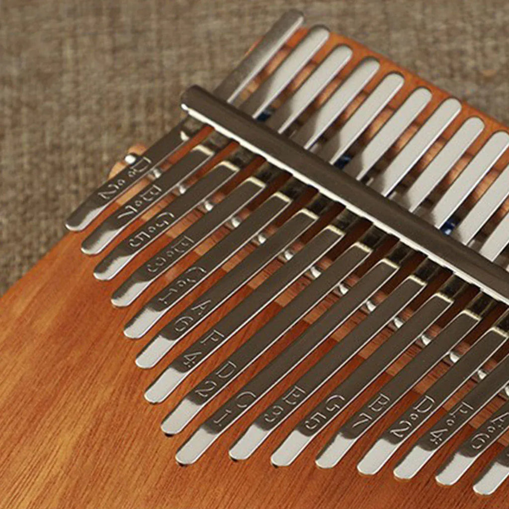 17 Key Mahogany Kalimba Thumb Piano, 16 x 14 cm