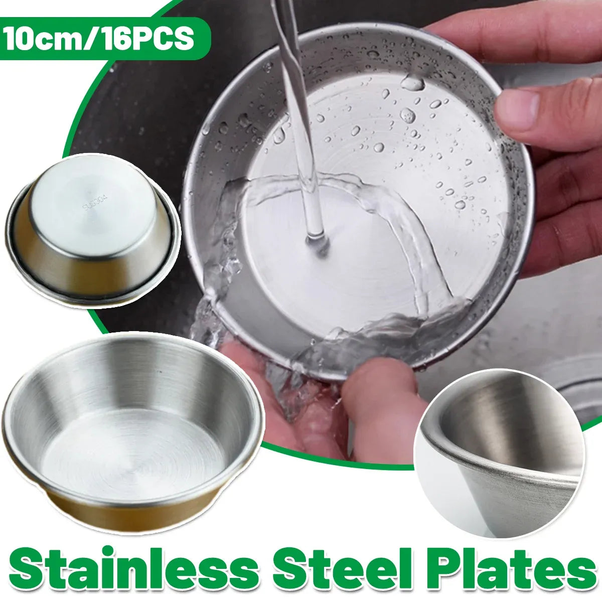 Stainless Steel Dip Dishes, 10 cm, Set of 16