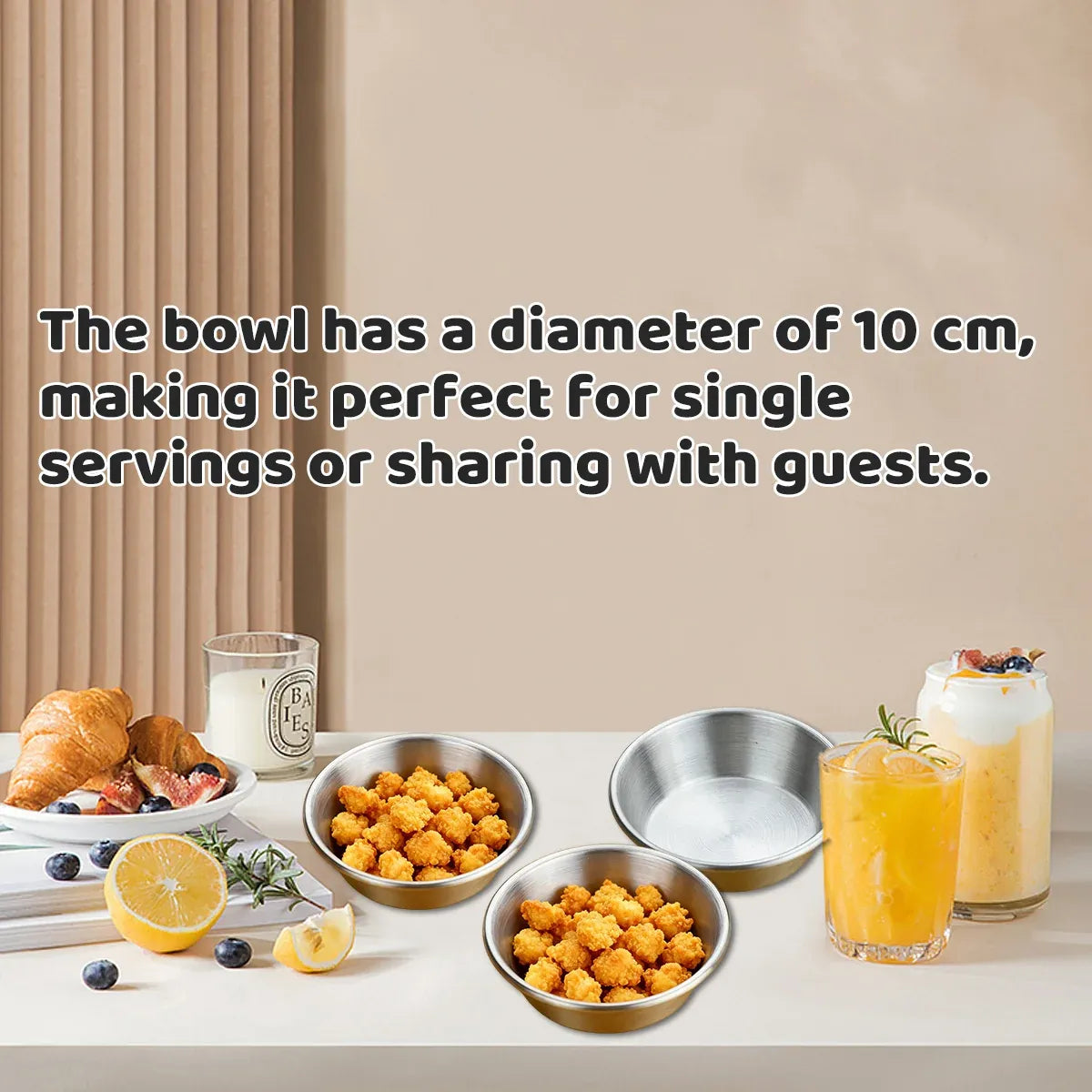 Stainless Steel Dip Dishes, 10 cm, Set of 16