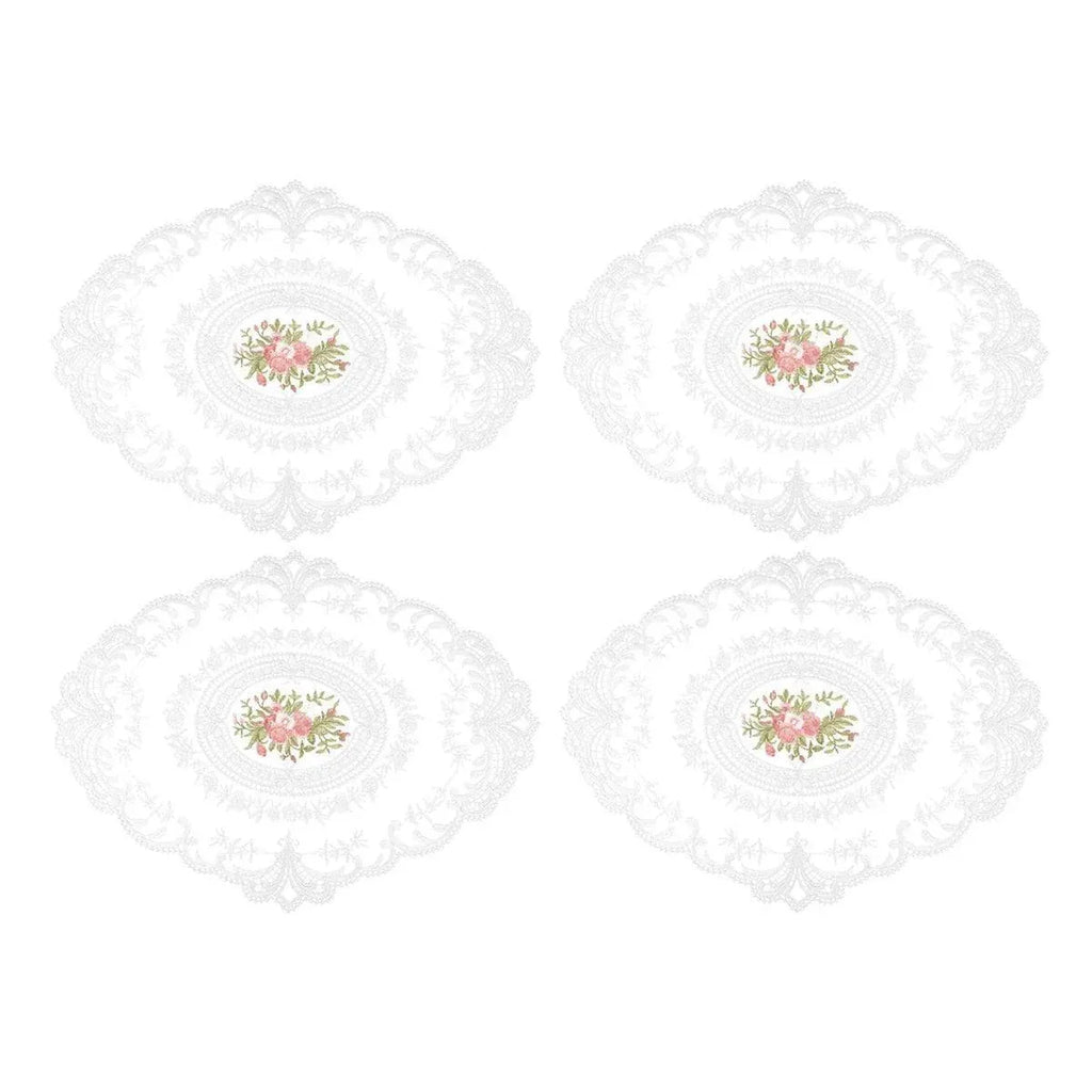 Retro Lace Oval Placemats, Pack of 4, 31 x 42 cm