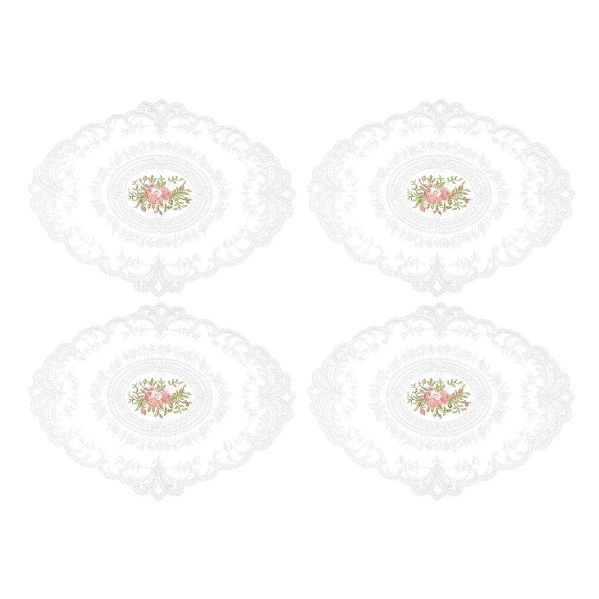 Retro Lace Oval Placemats, Pack of 4, 31 x 42 cm