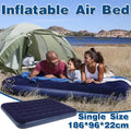 Single Inflatable Airbed 186x96cm Easy Inflate Flocked Air