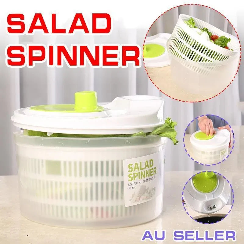 Salad Spinner with Hand Crank, 3 Litres