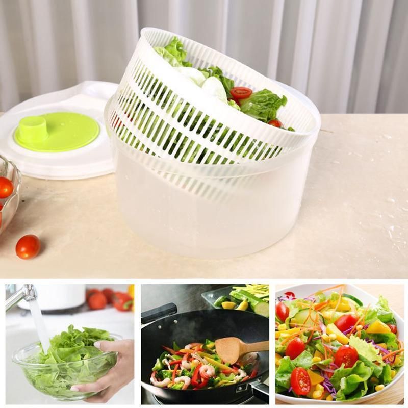 Salad Spinner with Hand Crank, 3 Litres
