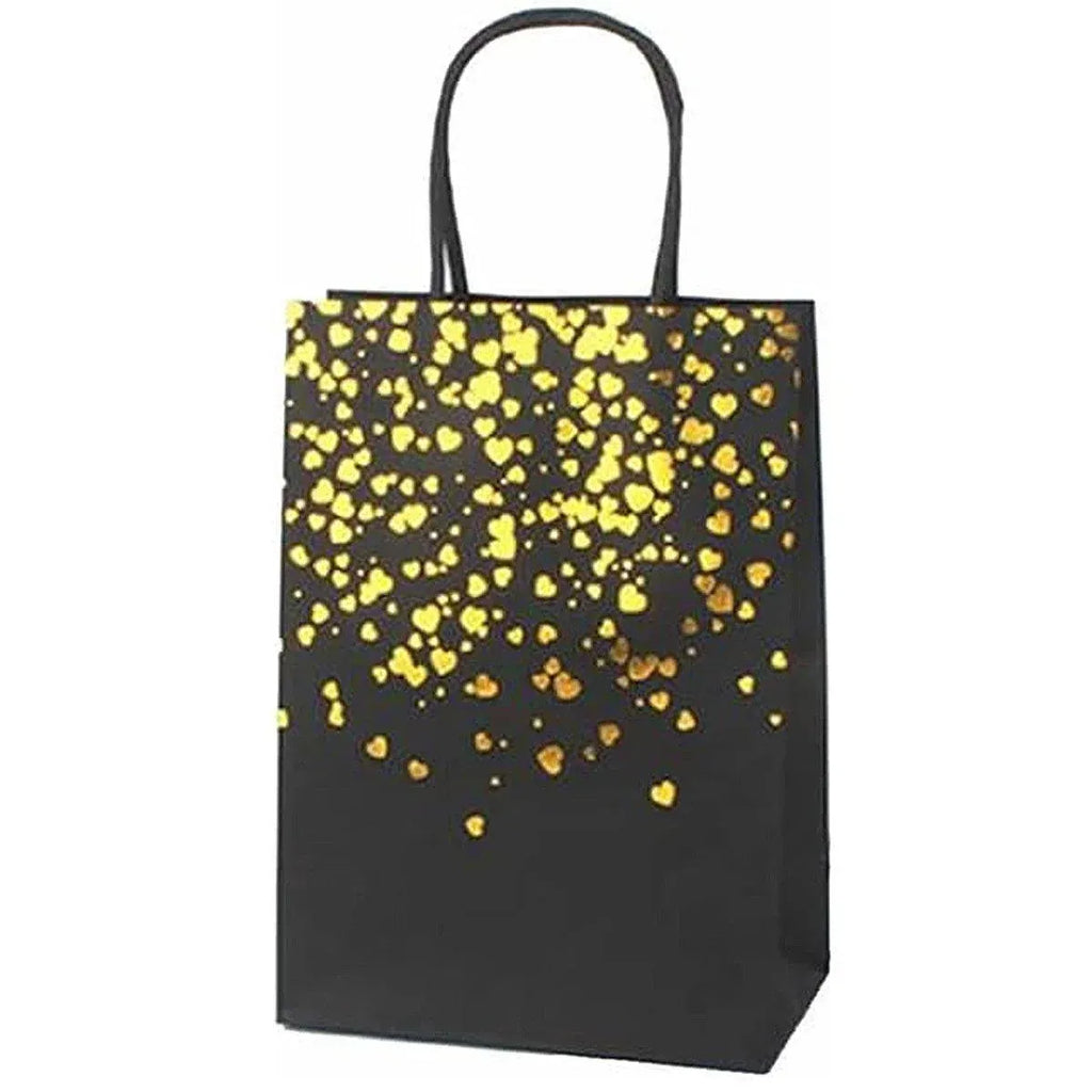 Kraft Paper Heart Gift Bags with Gold Foil, 30 Pack, 16 x 8 x 22 cm